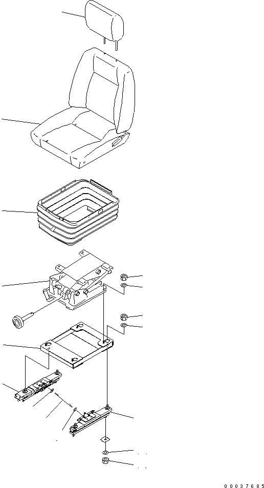 Схема запчастей Komatsu D85EX-15R - СИДЕНЬЕ ОПЕРАТОРА (С ПОДВЕСКОЙ) (TURN И С ОТКИДН. СПИНКОЙ ТИП) (C ПОДГОЛОВНИКОМ)(№-) КАБИНА ОПЕРАТОРА И СИСТЕМА УПРАВЛЕНИЯ