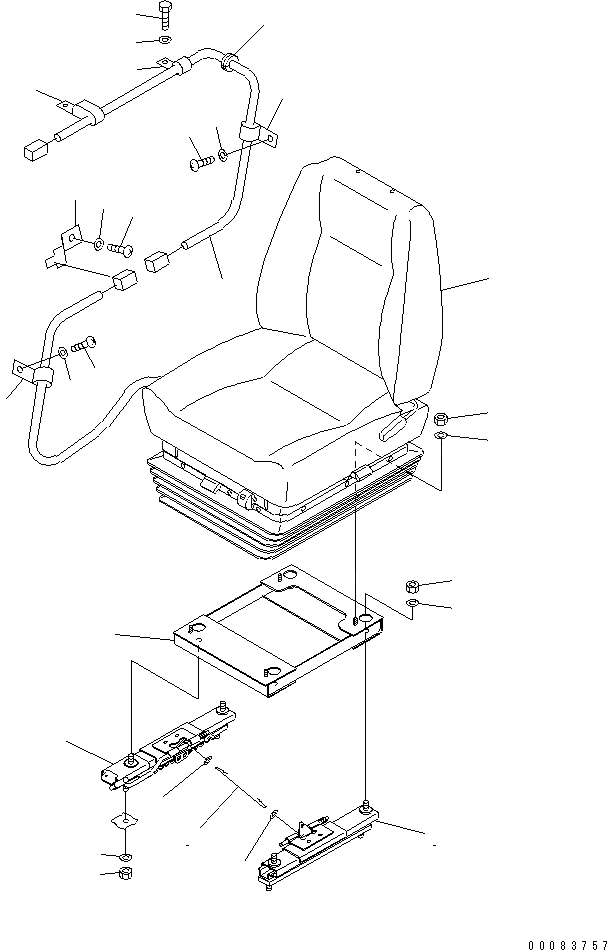 Схема запчастей Komatsu D85EX-15R - СИДЕНЬЕ ОПЕРАТОРА (TURN И ВОЗД. С ВОЗД. ПОДВЕСКОЙ) (ТКАНЕВОЕ СИДЕНЬЕ)(№-) КАБИНА ОПЕРАТОРА И СИСТЕМА УПРАВЛЕНИЯ