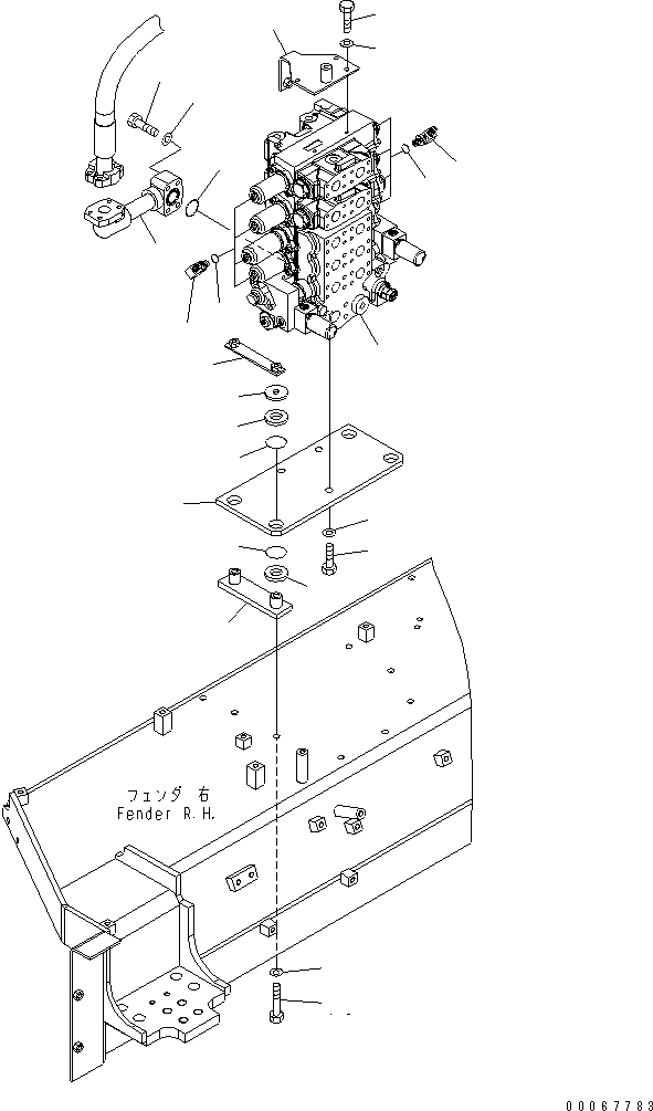 Схема запчастей Komatsu D85EX-15R - УПРАВЛЯЮЩ. КЛАПАН (ДЛЯ РЕГУЛИР. МНОГОСТОЕЧН. РЫХЛИТ.)(№-) ЧАСТИ КОРПУСА