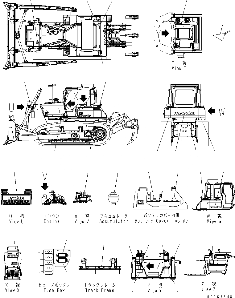 Схема запчастей Komatsu D85EX-15R - МАРКИРОВКА (АНГЛ.)(№-) МАРКИРОВКА