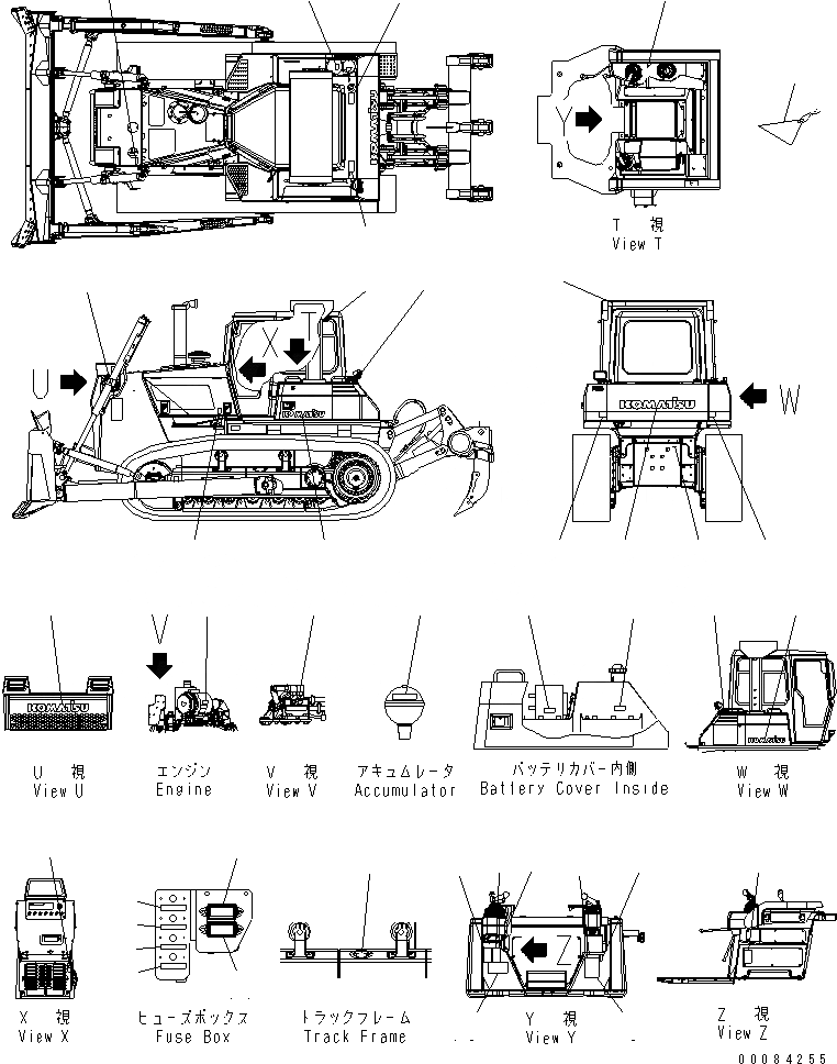 Схема запчастей Komatsu D85EX-15R - МАРКИРОВКА (РОССИЯ) (PROVISION ДЛЯ LOCAL КАБИНА)(№-) МАРКИРОВКА