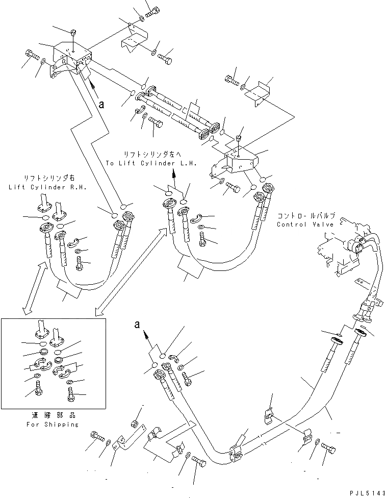 Схема запчастей Komatsu D85P-21 - ПОДЪЕМ. ОТВАЛА ТРУБЫ (ДЛЯ EC) ГИДРАВЛИКА