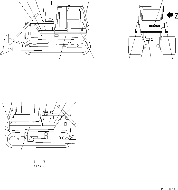 Схема запчастей Komatsu D85P-21 - MARKS И STRIPE МАРКИРОВКА