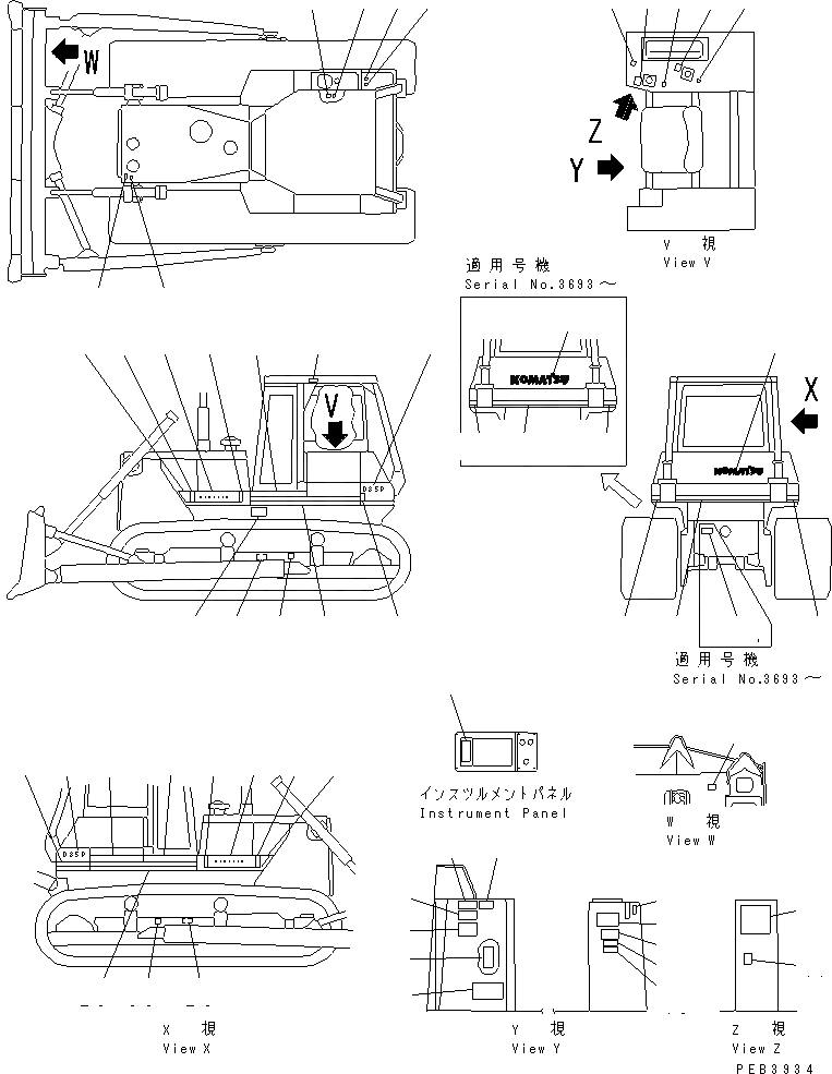 Схема запчастей Komatsu D85P-21 - МАРКИРОВКА (ИНДОНЕЗИЯ)(№89-8) МАРКИРОВКА