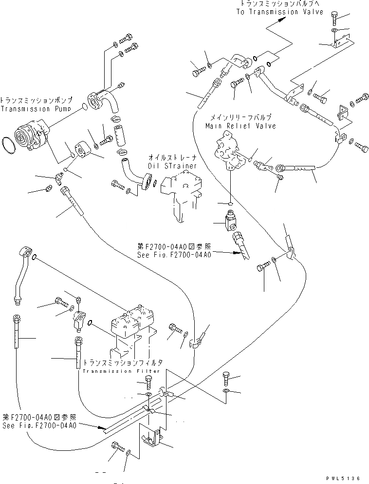Схема запчастей Komatsu D85P-21-E - СИСТЕМА ТРУБ ТРАНСМИССИИ ГТР CONVERTOR¤ ТРАНСМИССИЯ¤ РУЛЕВ. УПРАВЛЕНИЕ И КОНЕЧНАЯ ПЕРЕДАЧА