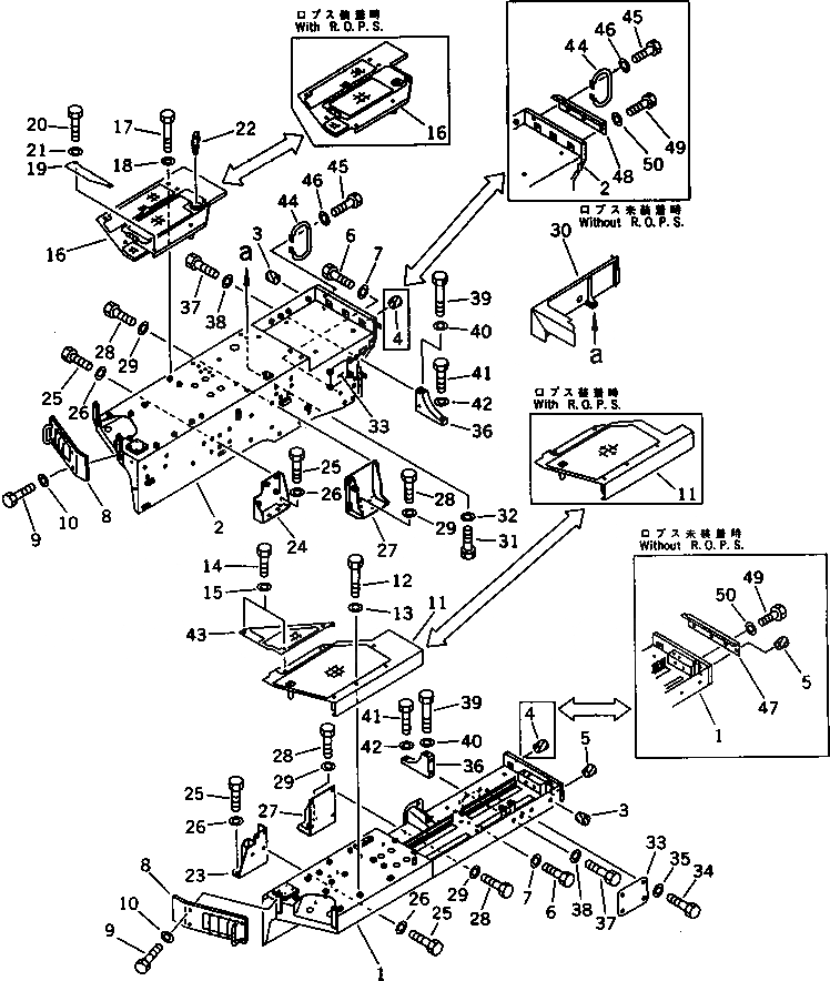 Схема запчастей Komatsu D85P-21 - КРЫЛО(№-) ЧАСТИ КОРПУСА