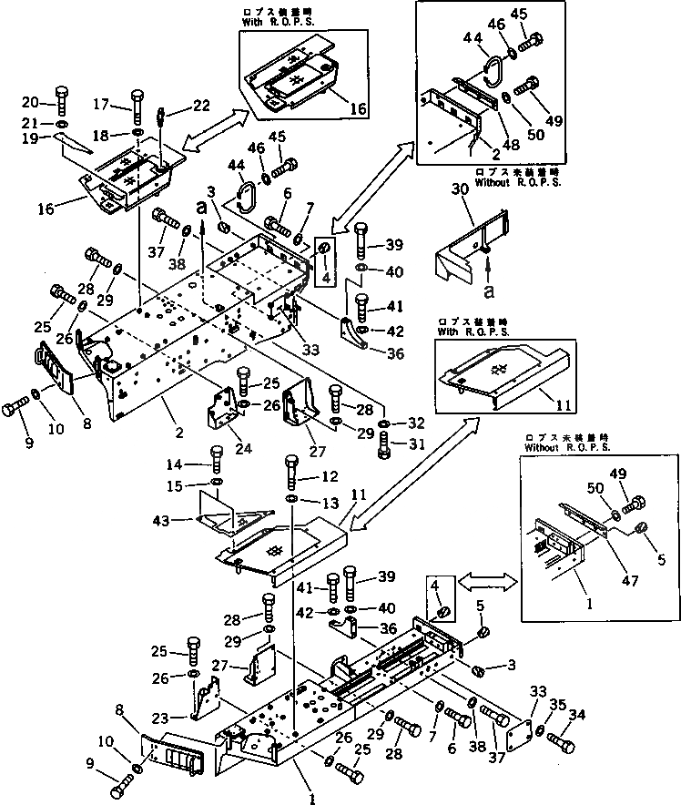 Схема запчастей Komatsu D85P-21A - КРЫЛО(№-) ЧАСТИ КОРПУСА