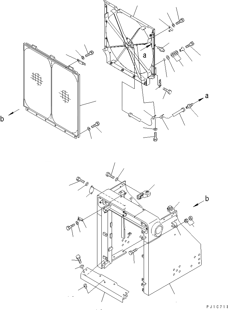 Схема запчастей Komatsu D85P-21-EP - ЗАЩИТА РАДИАТОРА (С РЕШЕТКА РАДИАТОРА) ЧАСТИ КОРПУСА