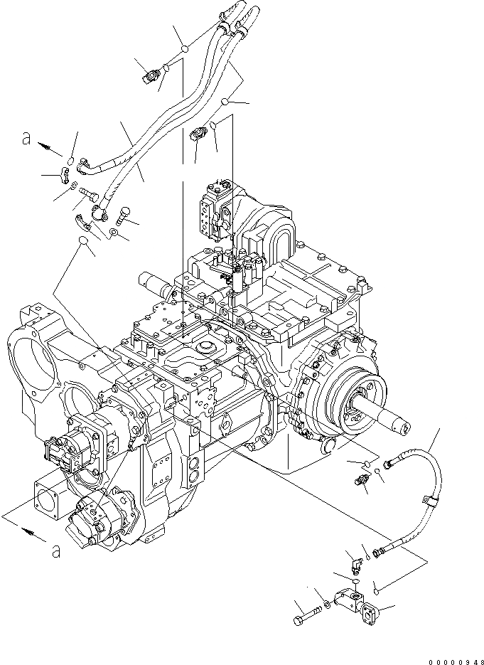 Схема запчастей Komatsu D85PX-15E0 - СИЛОВАЯ ПЕРЕДАЧА (ТРУБЫ)(№-) СИЛОВАЯ ПЕРЕДАЧА И КОНЕЧНАЯ ПЕРЕДАЧА