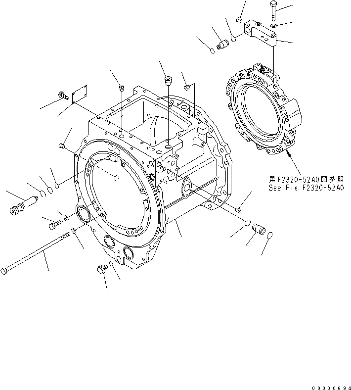 Схема запчастей Komatsu D85PX-15E0 - ТРАНСМИССИЯ (КОРПУС)(№-) СИЛОВАЯ ПЕРЕДАЧА И КОНЕЧНАЯ ПЕРЕДАЧА