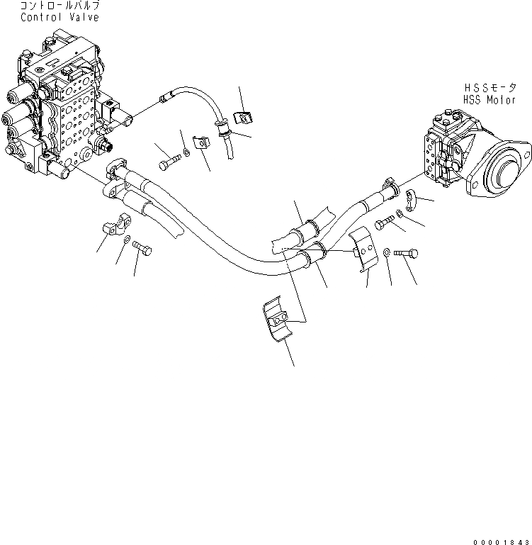 Схема запчастей Komatsu D85PX-15E0 - ГИДР. НАСОС. ЛИНИЯ(№-) ГИДРАВЛИКА