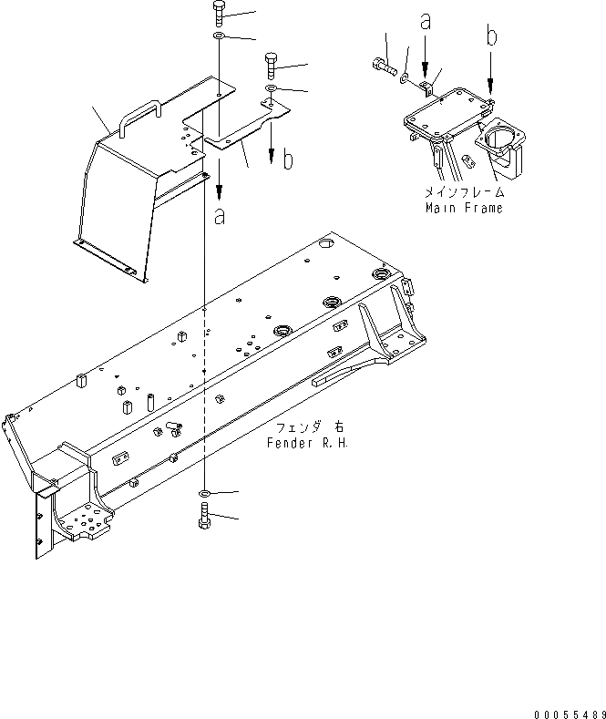Схема запчастей Komatsu D85PX-15E0 - КРЫШКА КРЫЛА (ПРАВ.) (АНТИВАНДАЛЬН.)(№-) ЧАСТИ КОРПУСА