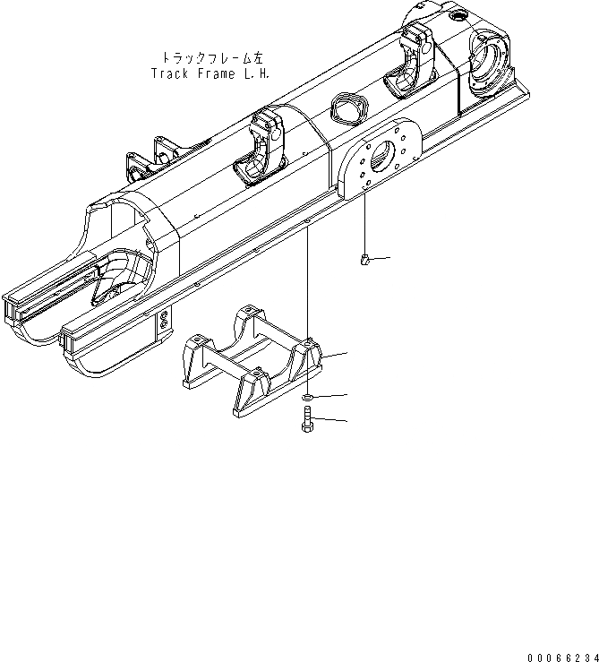 Схема запчастей Komatsu D85PX-15E0 - ЗАЩИТА КАТКОВ (MINI) (ЛЕВ.)(№-) ХОДОВАЯ