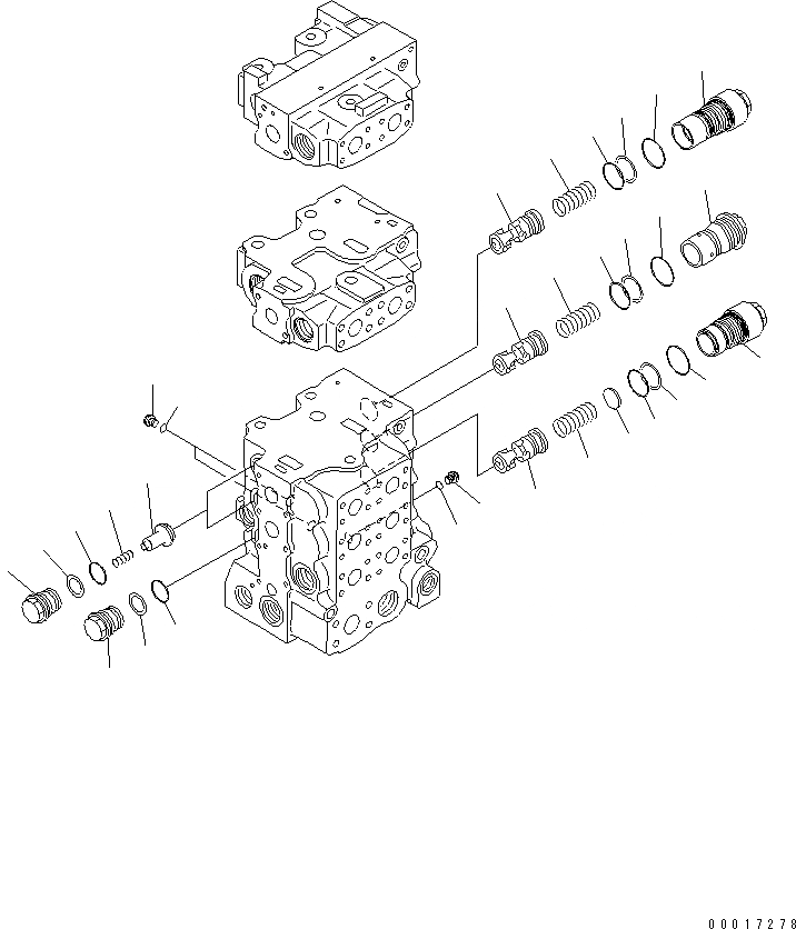 Схема запчастей Komatsu D85PX-15E0 - УПРАВЛЯЮЩ. КЛАПАН (5-СЕКЦИОНН.) (/9)(№-) ОСНОВН. КОМПОНЕНТЫ И РЕМКОМПЛЕКТЫ