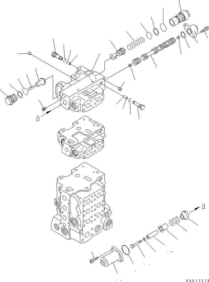 Схема запчастей Komatsu D85PX-15E0 - УПРАВЛЯЮЩ. КЛАПАН (5-СЕКЦИОНН.) (7/9)(№-) ОСНОВН. КОМПОНЕНТЫ И РЕМКОМПЛЕКТЫ