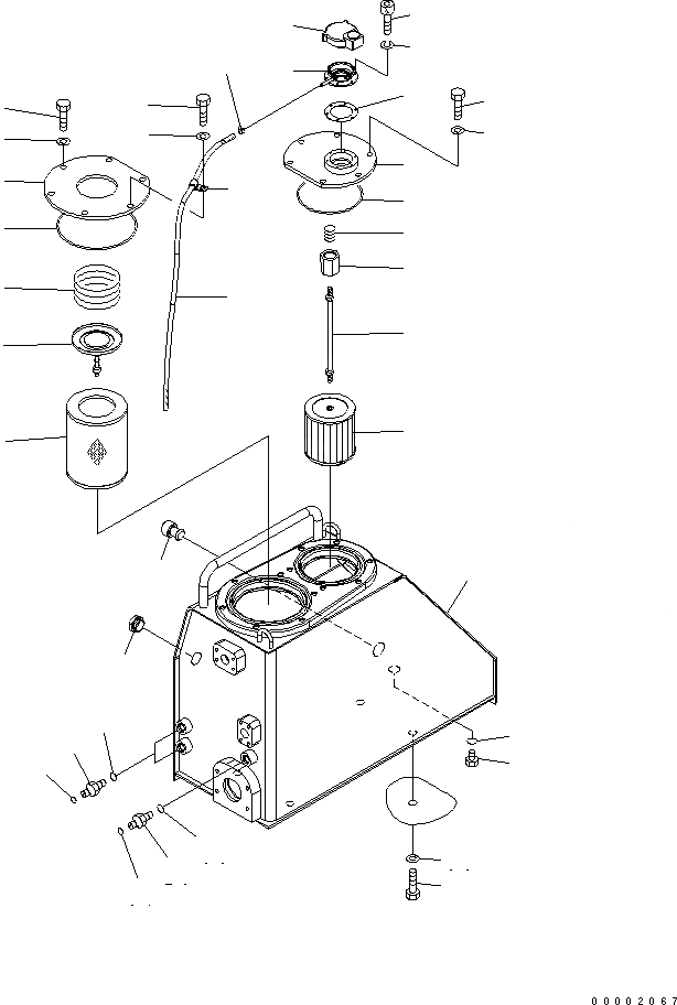 Схема запчастей Komatsu D85PX-15 - HYDRAURIC БАК ЧАСТИ КОРПУСА