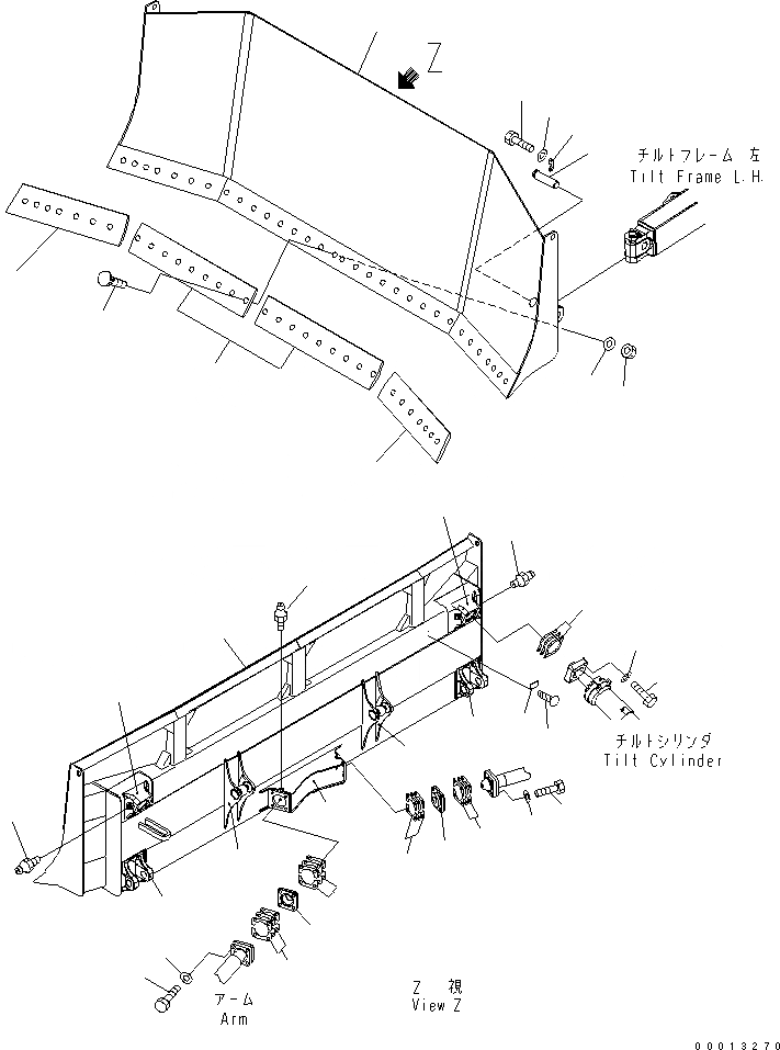 Схема запчастей Komatsu D85PX-15 - CHIP ОТВАЛ (ДЛЯ NANKOU)(№-) РАБОЧЕЕ ОБОРУДОВАНИЕ