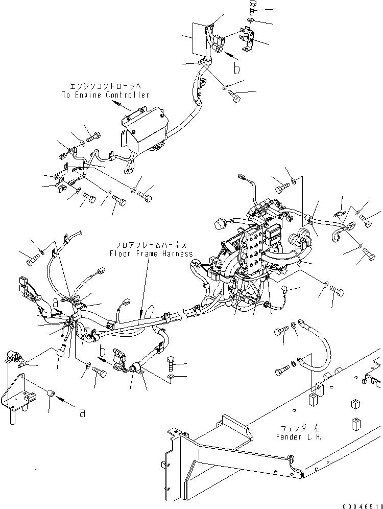 Схема запчастей Komatsu D85PX-15E0 - ЭЛЕКТРОПРОВОДКА (КРЫЛО)(№-) ЭЛЕКТРИКА