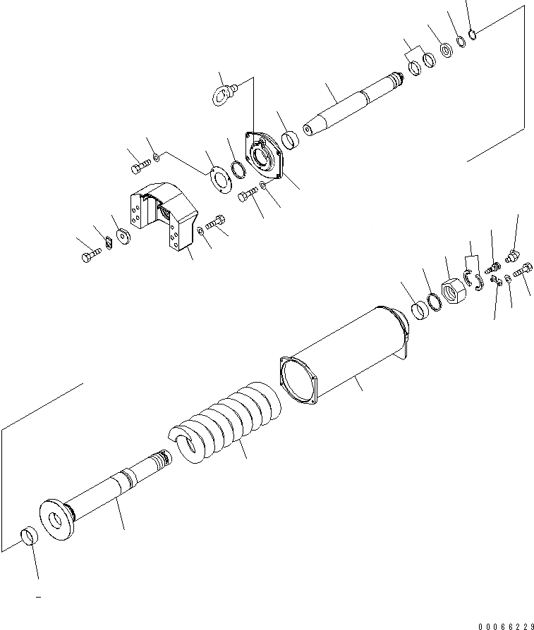 Схема запчастей Komatsu D85PX-15R - ПРУЖИНА (ПРАВ.)(№-) ХОДОВАЯ
