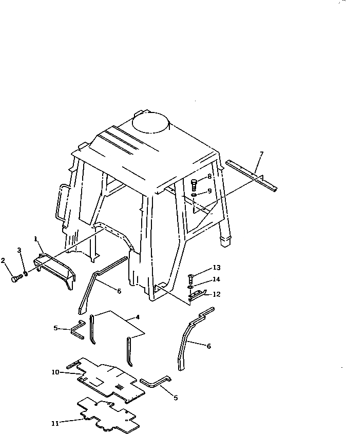 Схема запчастей Komatsu DDM020-5L - СТАЛЬНАЯ КАБИНА ЭЛЕМЕНТЫ КРЕПЛЕНИЯ (/) (ДЛЯ TОБОД КОЛЕСАMING DOZER) (ДЛЯ РОССИЯ)(№9-) ЧАСТИ КОРПУСА