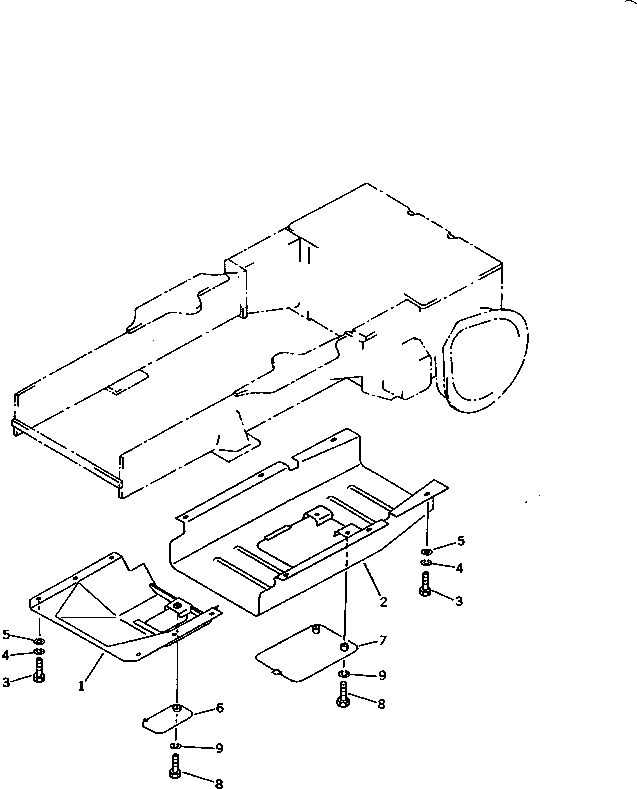 Схема запчастей Komatsu DDM020-5K-AC - НИЖН. ЗАЩИТА (ДЛЯ TОБОД КОЛЕСАMING DOZER) ЧАСТИ КОРПУСА