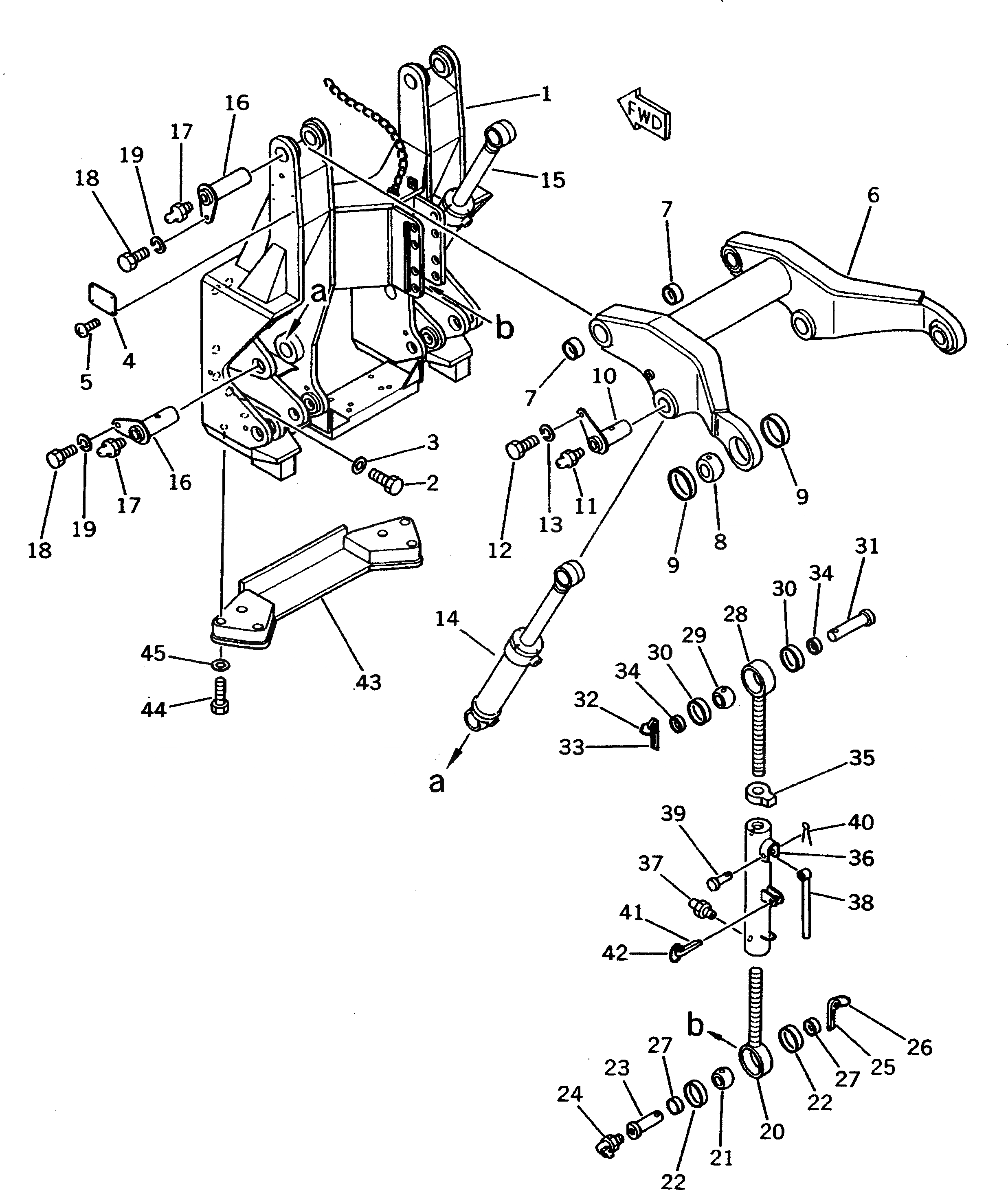 Схема запчастей Komatsu DNH031-3K-D - -POINT СЦЕПКА (/) РАБОЧЕЕ ОБОРУДОВАНИЕ