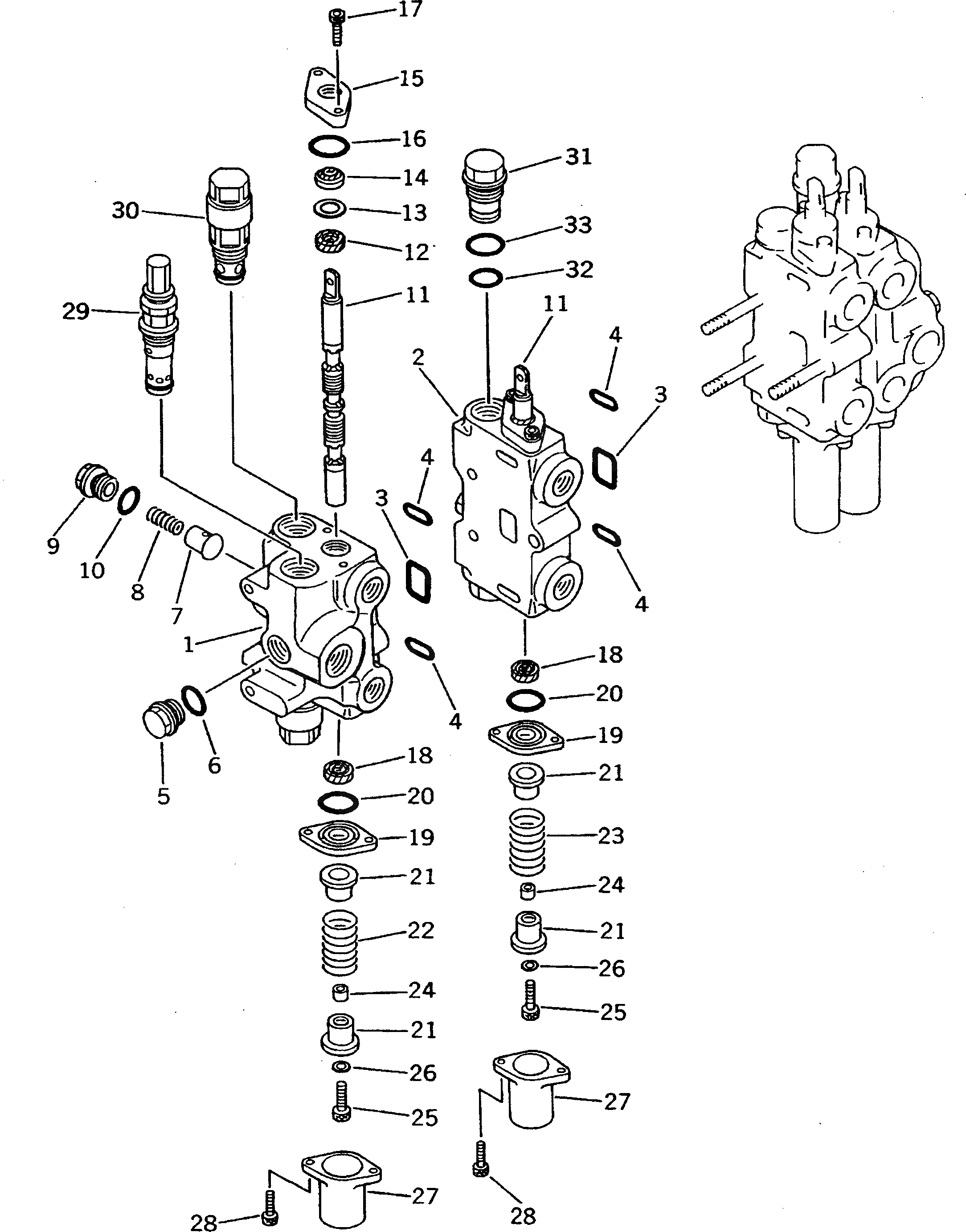 Схема запчастей Komatsu DNH031-3K-E - УПРАВЛЯЮЩ. КЛАПАН (4-Х СЕКЦИОНН.) (/) (ДЛЯ -POINT СЦЕПКА ИЛИ РЫХЛИТЕЛЬ)(№-7) ОСНОВН. КОМПОНЕНТЫ И РЕМКОМПЛЕКТЫ