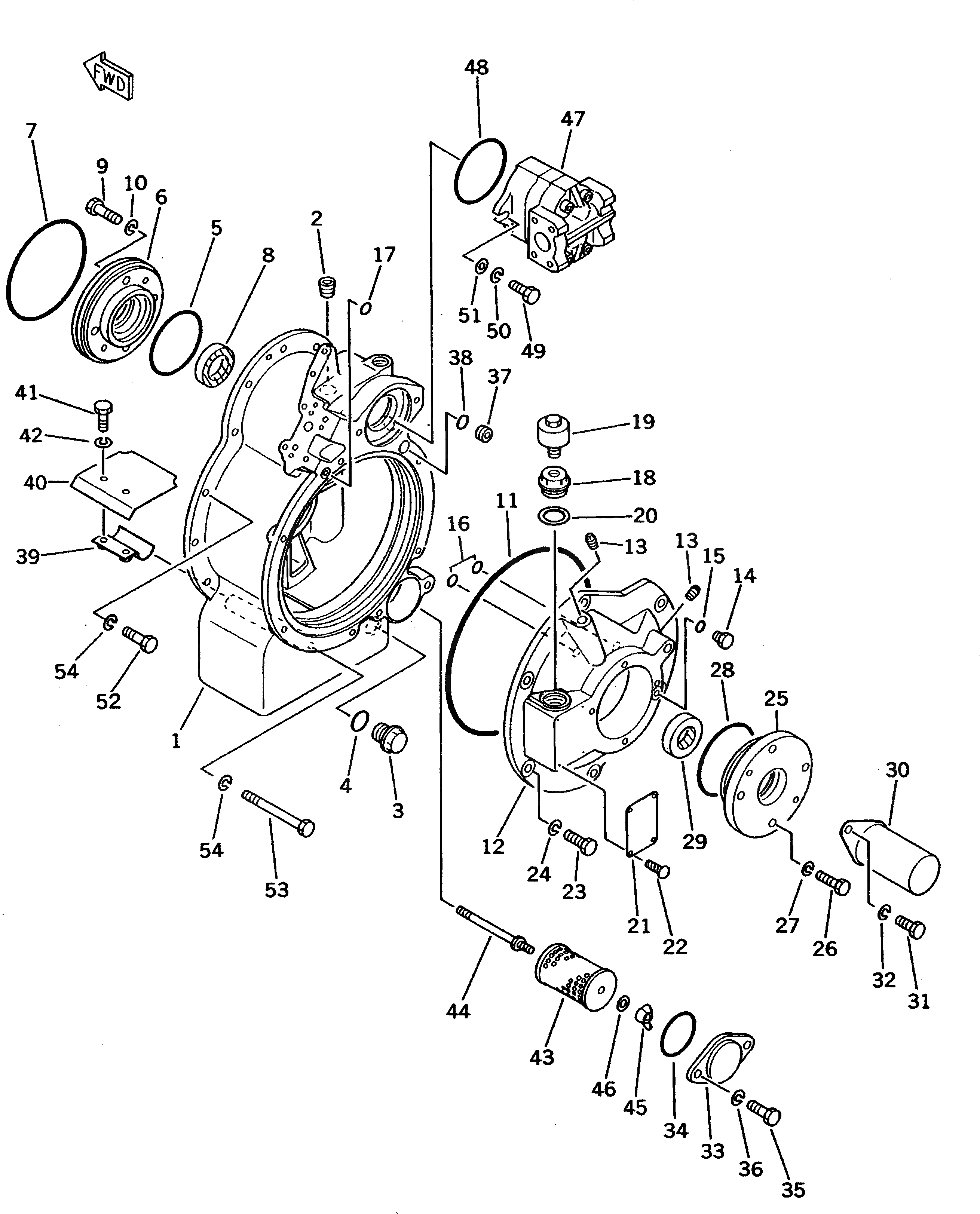 Схема запчастей Komatsu DNP031-3C-P - МЕХ-М ОТБОРА МОЩН-ТИ КОРПУС РАБОЧЕЕ ОБОРУДОВАНИЕ