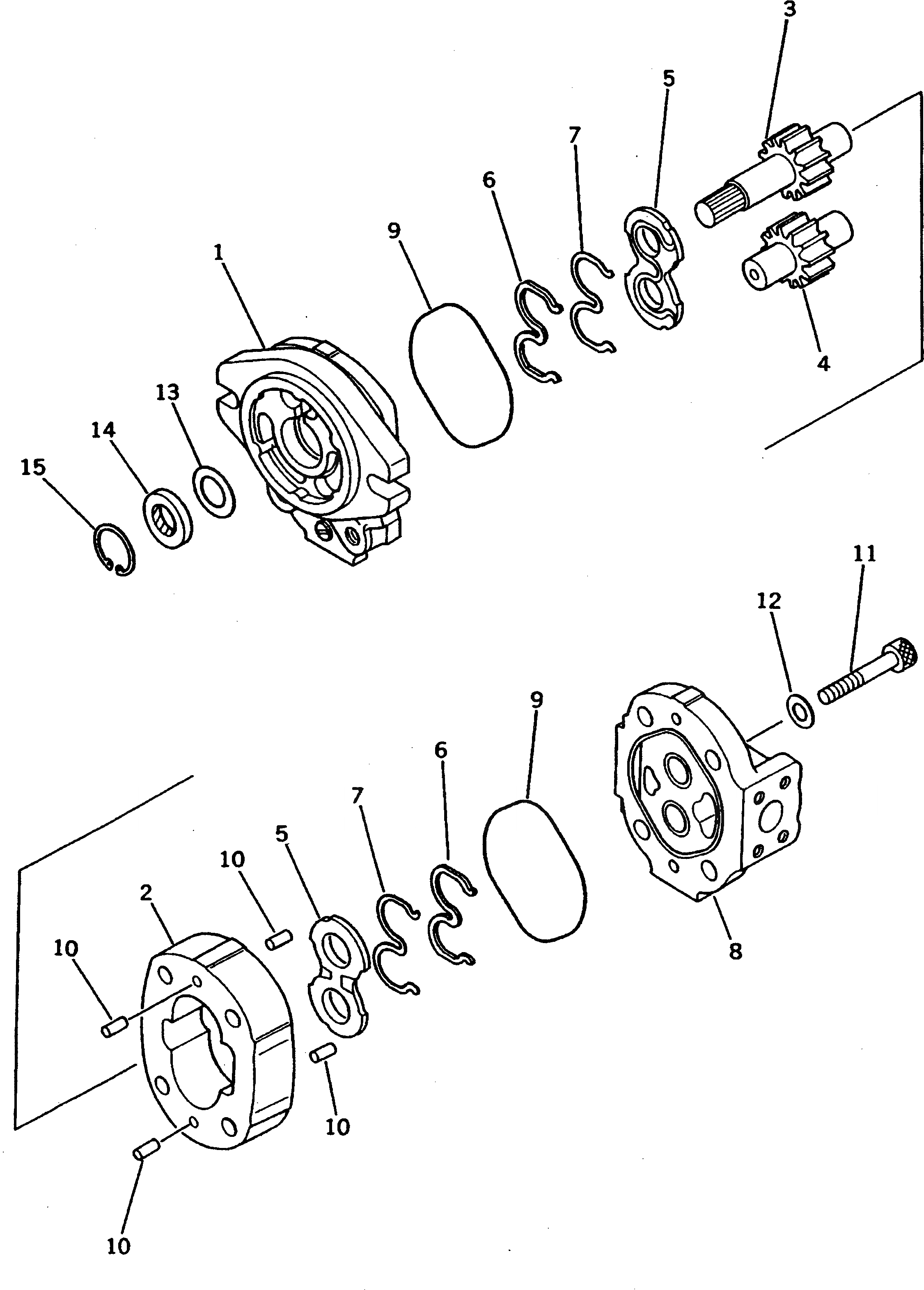 Схема запчастей Komatsu DNP031-3C-E - МЕХ-М ОТБОРА МОЩН-ТИ НАСОС ОСНОВН. КОМПОНЕНТЫ И РЕМКОМПЛЕКТЫ