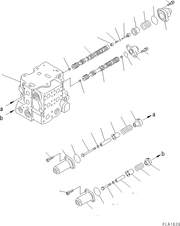 Схема запчастей Komatsu DRP060-4A-E - УПРАВЛЯЮЩ. КЛАПАН (3-Х СЕКЦИОНН.) (С РЫХЛИТЕЛЕМ) (/) ГИДРАВЛИКА