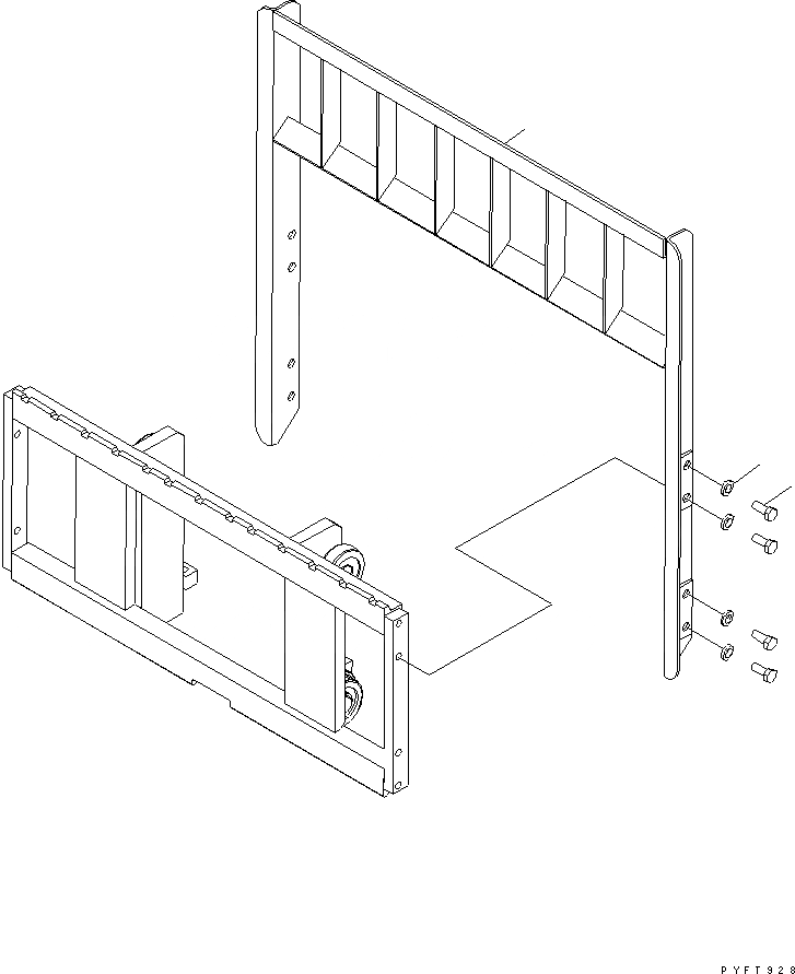 Схема запчастей Komatsu FB09H-18-12-A - BACK REST (ANSI) РАБОЧЕЕ ОБОРУДОВАНИЕ