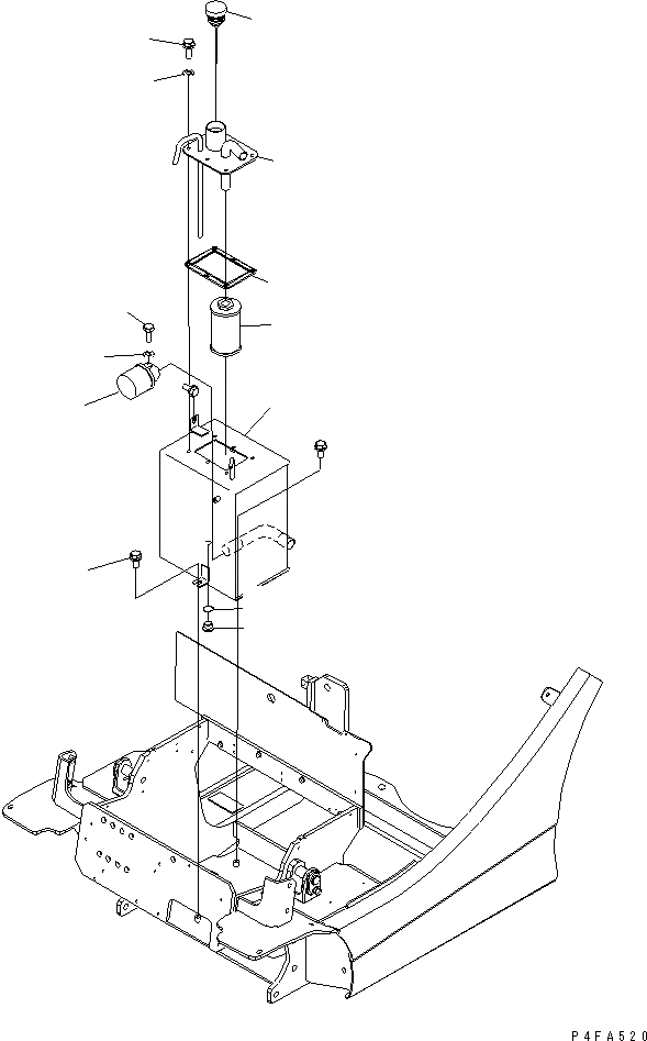 Схема запчастей Komatsu FB09HF-18F-12-A - БАК И КРЫШКА(КРОМЕ ЯПОН.) (ДЛЯ LIFT-UP ТИП АККУМУЛЯТОР) ГИДРАВЛИКА