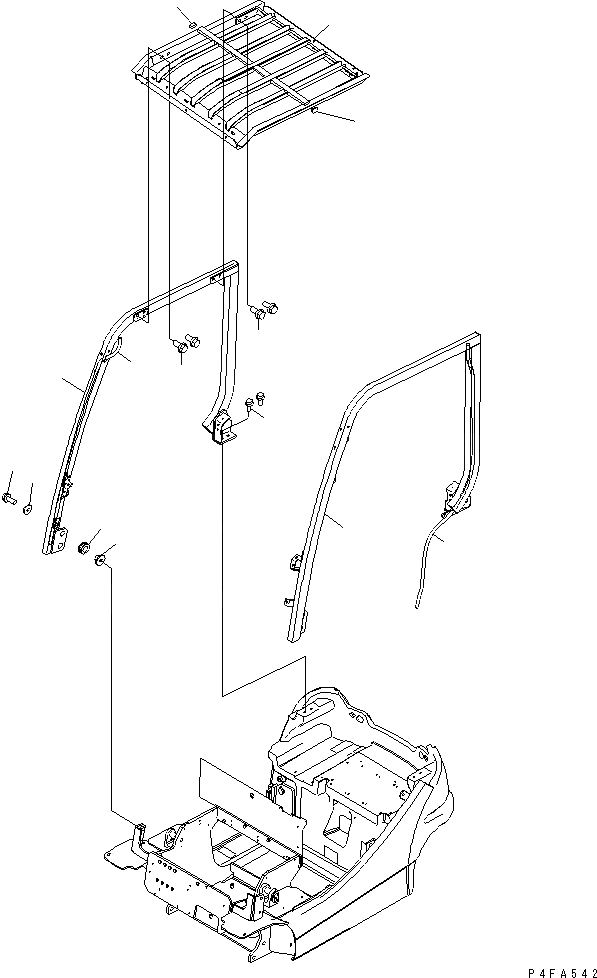 Схема запчастей Komatsu FB09MF-13MF-12-A - ВЕРХН. ЗАЩИТА ЧАСТИ КОРПУСА И КАБИНА ОПЕРАТОРА