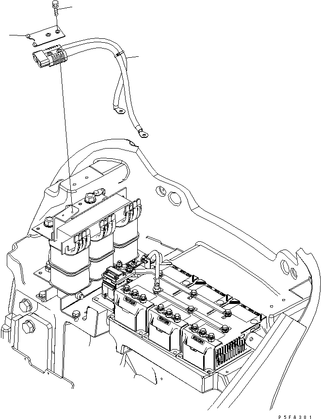 Схема запчастей Komatsu FB09MF-13MF-12-A - ЭЛЕКТРИКА (POWER КАБЕЛЬ) (АККУМУЛЯТОР) ЭЛЕКТРИКА