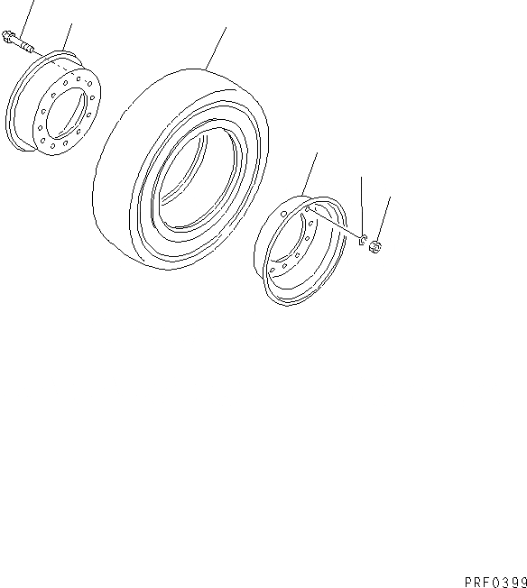 Схема запчастей Komatsu FB10 - ПЕРЕДН. КОЛЕСА (.-9-PR) (RIB-LUG) ПЕРЕДН. И ЗАДН. КОЛЕСА
