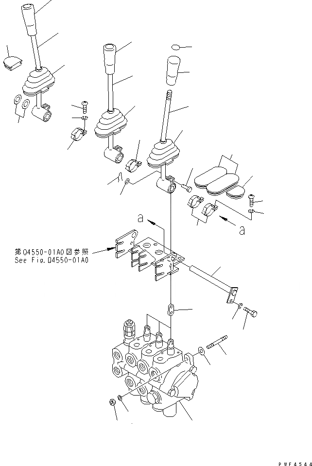 Схема запчастей Komatsu FB14-18RS-12 - 3-Х СЕКЦИОНН. КОНТРОЛЬН. КЛАПАН РЫЧАГ (LTR PATTERN) ГИДРАВЛИКА