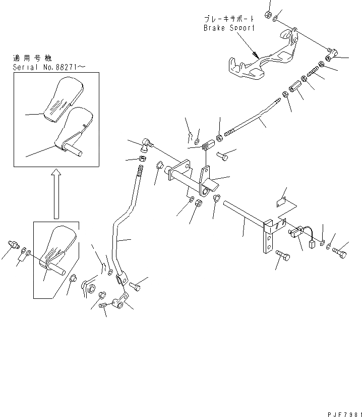 Схема запчастей Komatsu FB14-18RL-12 - ПЕДАЛЬ ТОРМОЗА КОНТРОЛЬ ХОДА