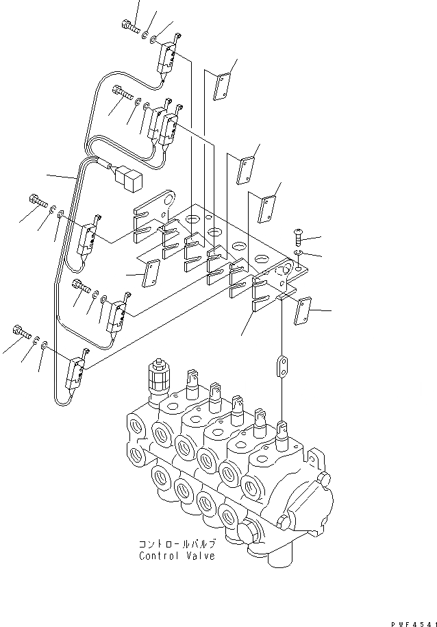 Схема запчастей Komatsu FB14-18RL-12 - ЭЛЕКТРИКА 5-СЕКЦИОНН. УПРАВЛЯЮЩ. КЛАПАН РЫЧАГ ПЕРЕКЛЮЧАТЕЛЬ ЭЛЕКТРИКА