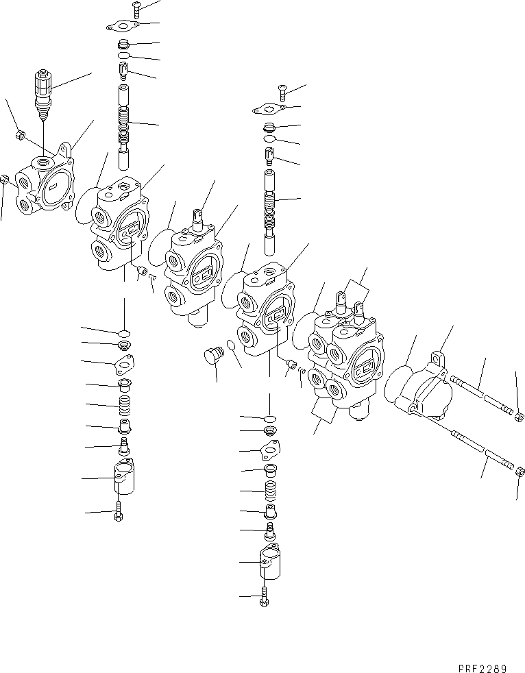 Схема запчастей Komatsu FB14-18RL-12 - 5-СЕКЦИОНН. УПРАВЛЯЮЩ. КЛАПАН РЫЧАГ (AALTR PATTERN) (ВНУТР. ЧАСТИ) ГИДРАВЛИКА