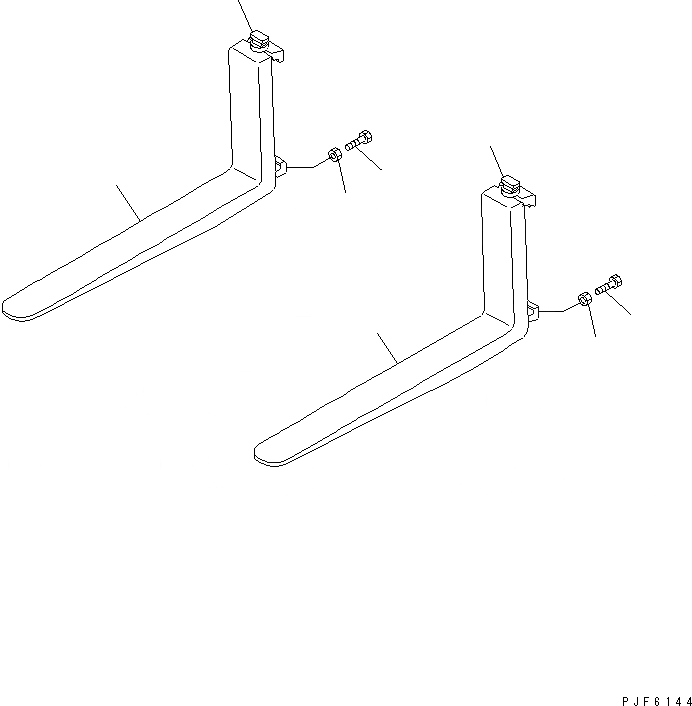 Схема запчастей Komatsu FB14-18RL-12 - ВИЛЫ (КРЮК ТИП) (С ХОЛОДН.) РАБОЧЕЕ ОБОРУДОВАНИЕ