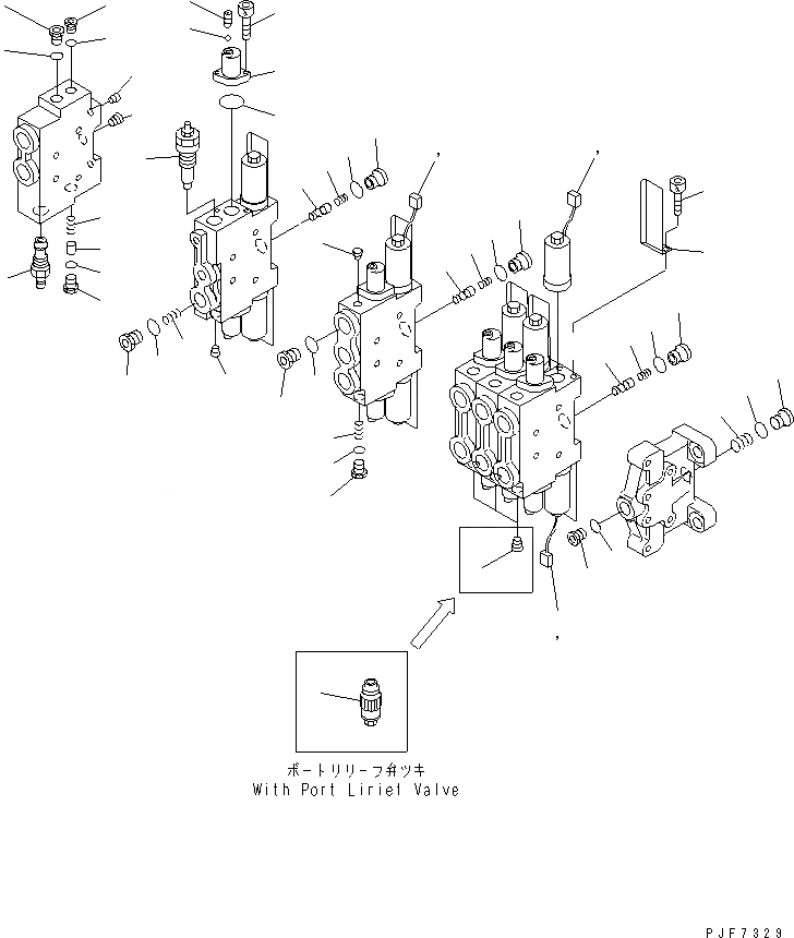 Схема запчастей Komatsu FB15 - УПРАВЛЯЮЩ. КЛАПАН (ВНУТР. ЧАСТИ) (ДЛЯ ПРОПОРЦИОНАЛЬН. СОЛЕНОИДНЫЙ КЛАПАН) ГИДРАВЛИКА