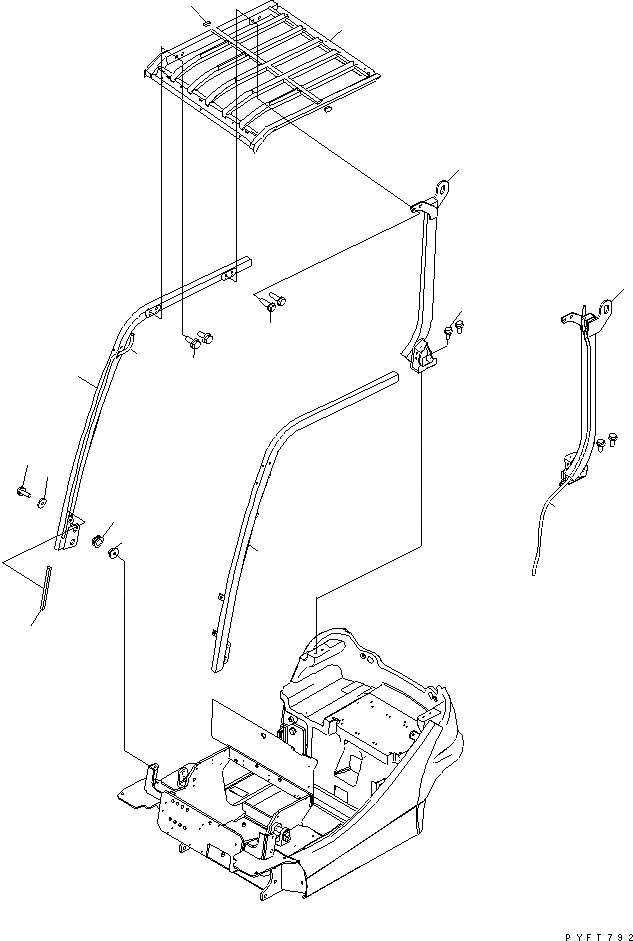 Схема запчастей Komatsu FB15 - ВЕРХН. ЗАЩИТА ЧАСТИ КОРПУСА И КАБИНА ОПЕРАТОРА