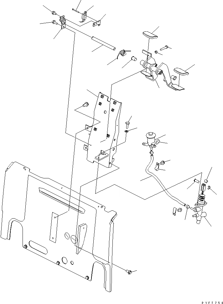 Схема запчастей Komatsu FB15HB - ПЕДАЛЬ ТОРМОЗА КОНТРОЛЬ ХОДА