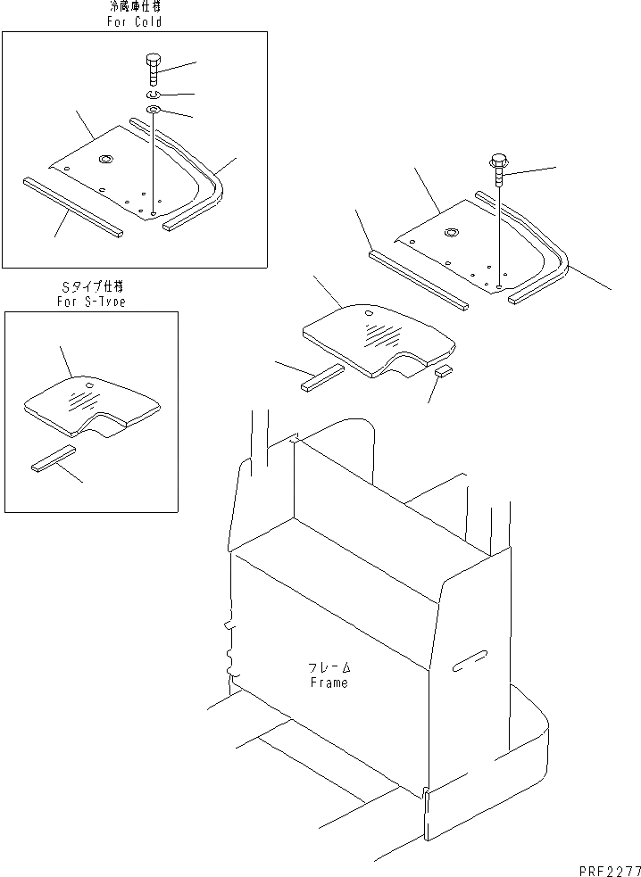 Схема запчастей Komatsu FB15RS - OUTER ПАНЕЛЬ (ПОЛ КАБИНЫ)(№7-) РАМА И OUTER ПАНЕЛЬ