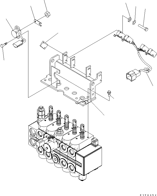 Схема запчастей Komatsu FB18RL-14 - ЭЛЕКТРИКА (5-СЕКЦИОНН. УПРАВЛЯЮЩ. КЛАПАН РЫЧАГ ПЕРЕКЛЮЧАТЕЛЬ) (AALTR PATTERN) ЭЛЕКТРИКА