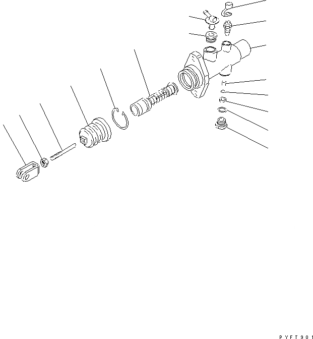 Схема запчастей Komatsu FB20AG-12 - ТОРМОЗ. ГЛАВН. ЦИЛИНДР (ВНУТР. ЧАСТИ) КОНТРОЛЬ ХОДА