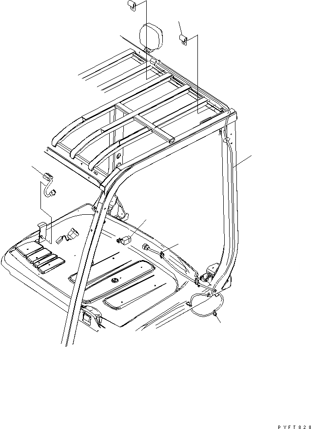 Схема запчастей Komatsu FB20AF-12-A - ЭЛЕКТРИКА (WIRE Э/ПРОВОДКА) (ДЛЯ ЗАДН. РАБОЧ.ING LIGHT¤ON OHG) ЭЛЕКТРИКА