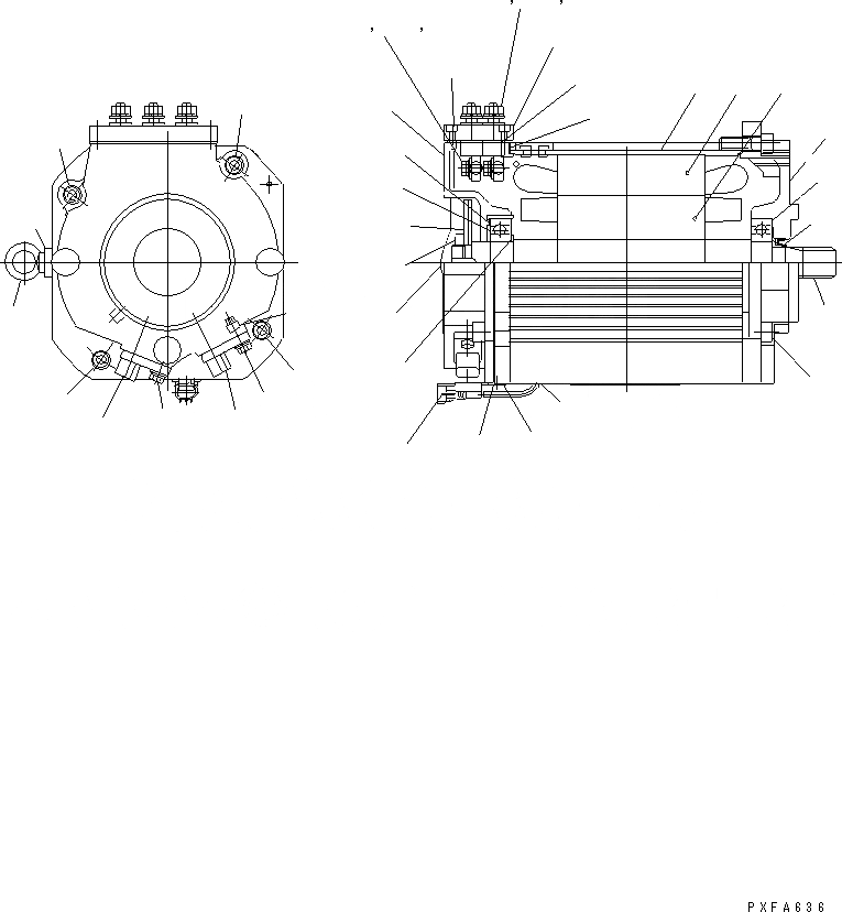 Схема запчастей Komatsu FB20AHB-12-A - TRACTION МОТОР (ВНУТР. ЧАСТИ) МОТОР