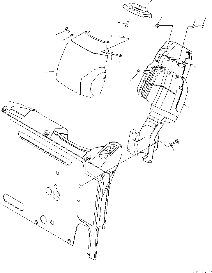 Схема запчастей Komatsu FB20AGF-12 - КОЛОНКА COVER ЧАСТИ КОРПУСА И КАБИНА ОПЕРАТОРА