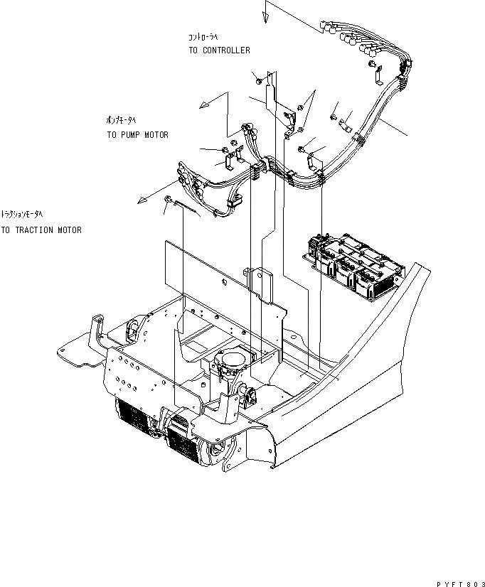 Схема запчастей Komatsu FB20M-12 - ЭЛЕКТРИКА (МОТОР КАБЕЛЬ) ЭЛЕКТРИКА